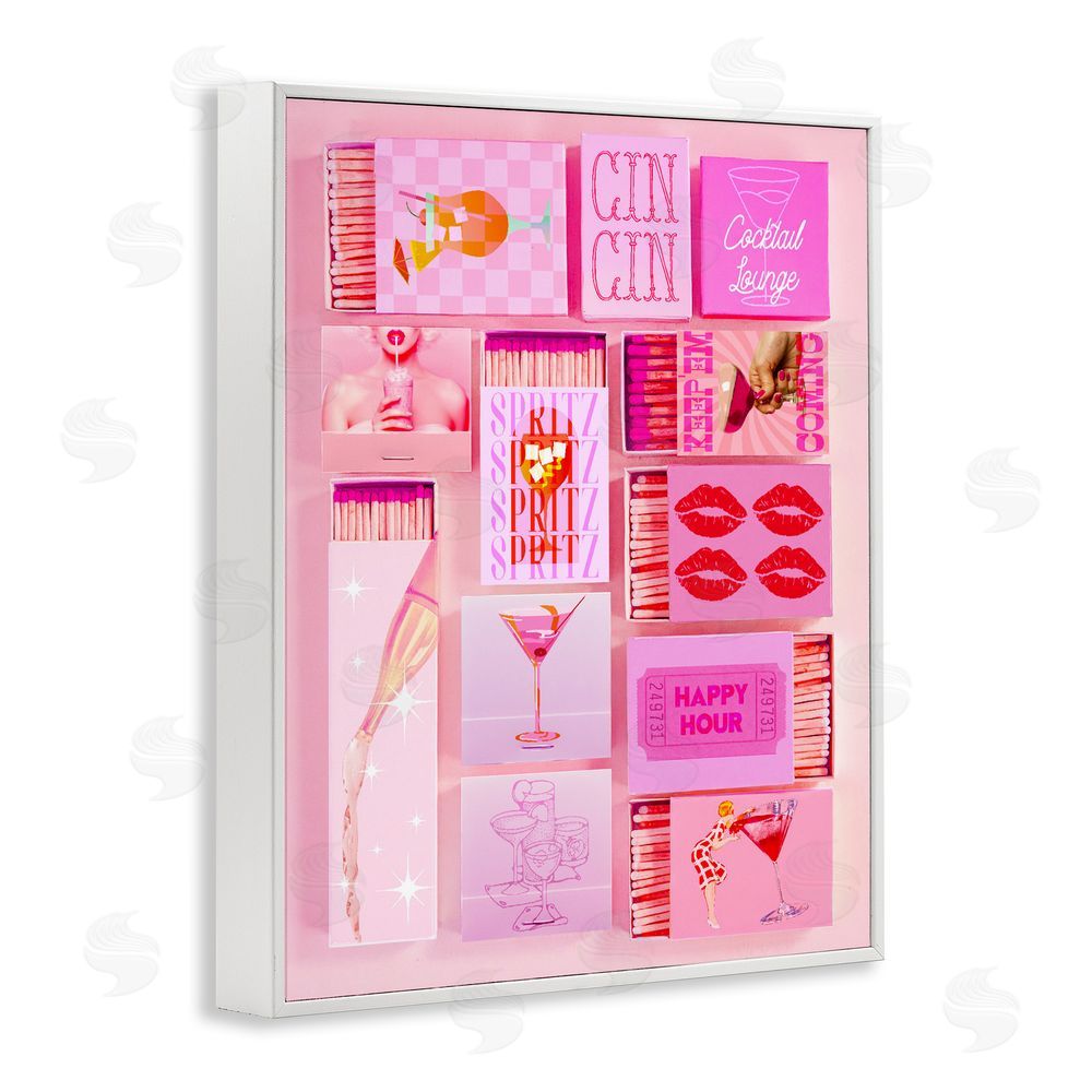 Stupell Studio Feminine Glam Matches White Framed Giclee Print Wall Art