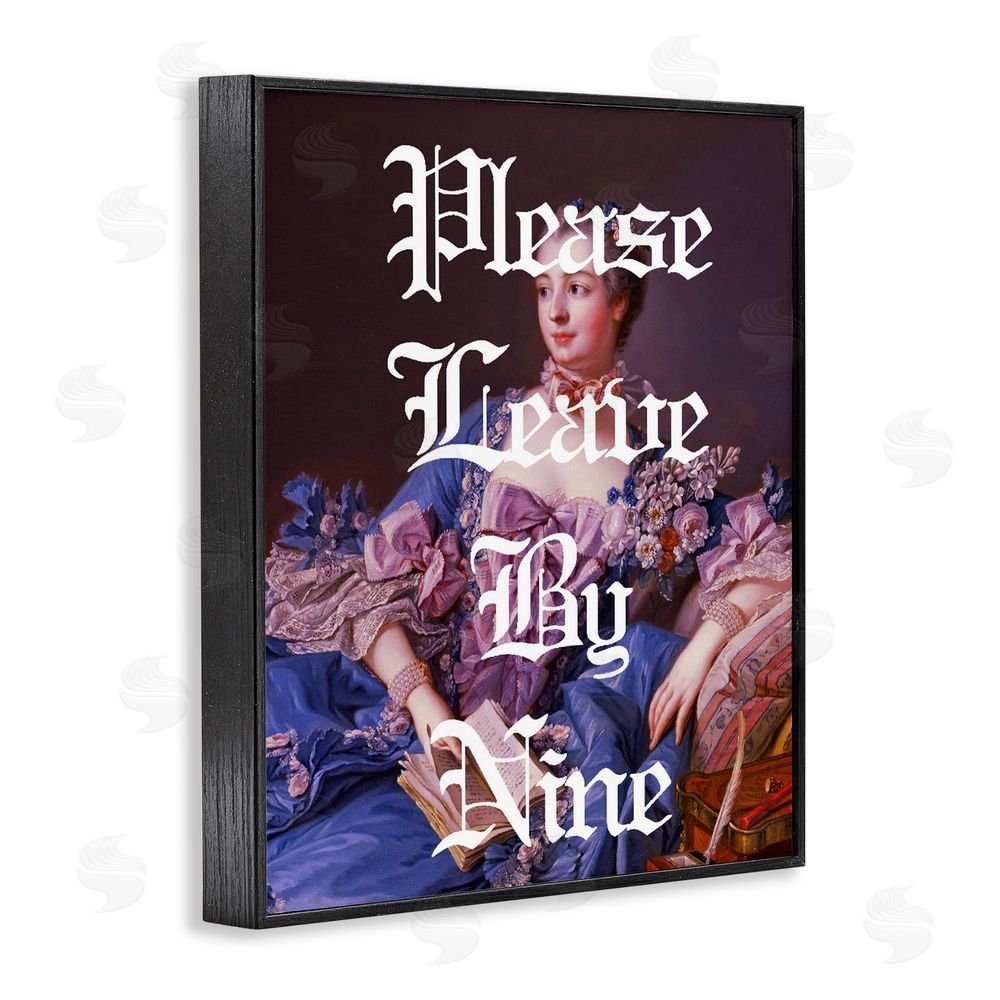 Stupell Studio Please Leave By Nine Black Framed Giclee Print Wall Art