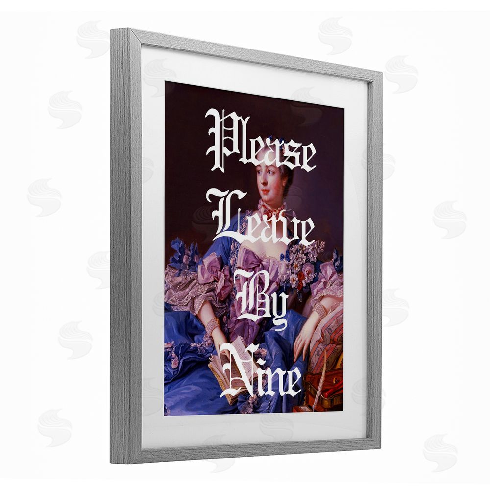 Stupell Studio Please Leave By Nine Gray Framed Print Under Glass Wall Art
