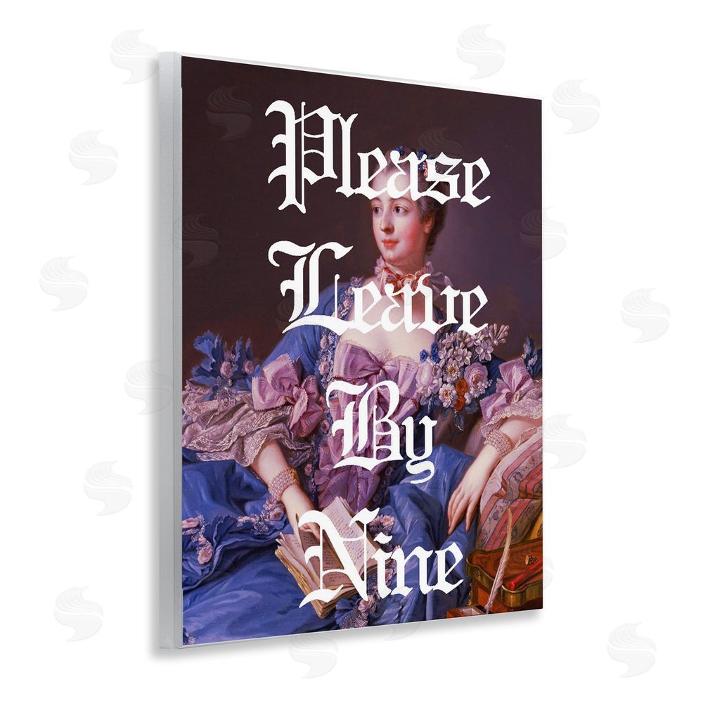 Stupell Studio Please Leave By Nine Wooden Wall Plaque Art Print