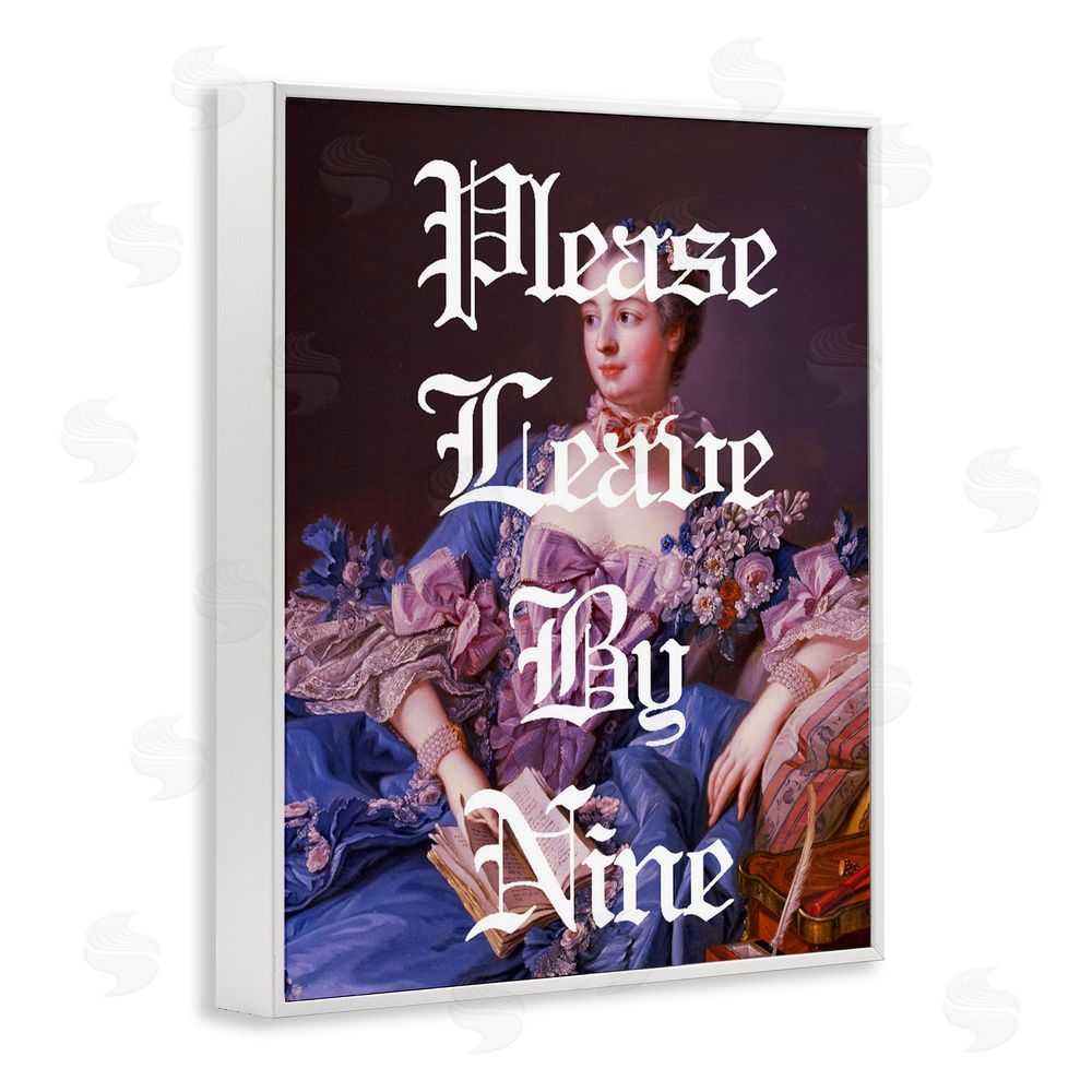 Stupell Studio Please Leave By Nine White Framed Giclee Print Wall Art