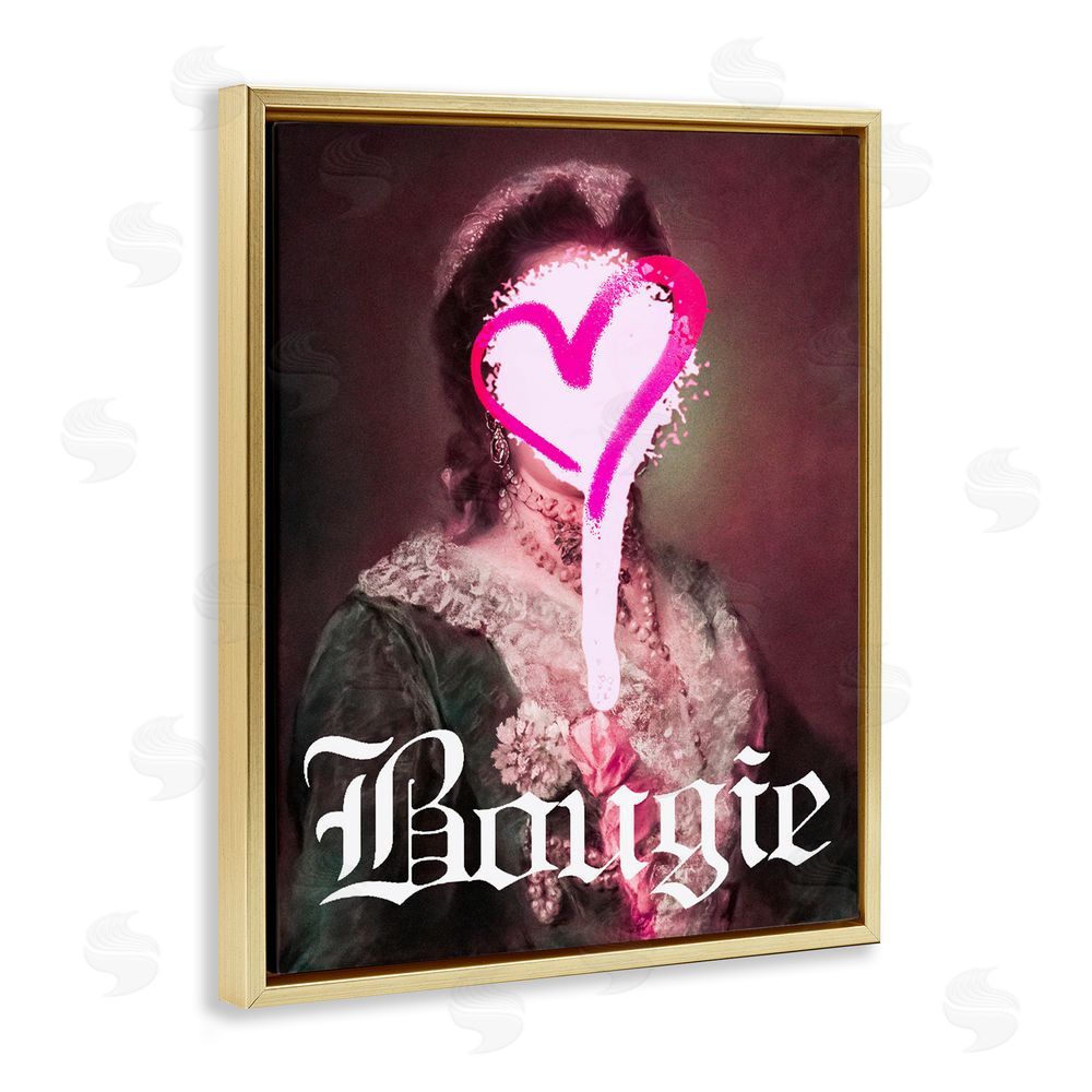 Stupell Studio Bougie Classical Portrait Gold Floating Frame Canvas Wall Art Print