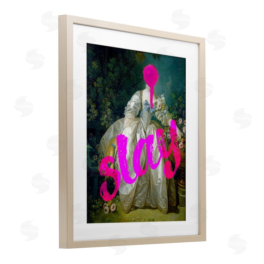 Stupell Studio Slay Classical Baroque Gown Brown Framed Print Under Glass Wall Art