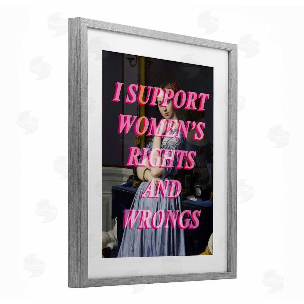 Stupell Studio I Support Women's Rights & Wrongs Gray Framed Print Under Glass Wall Art