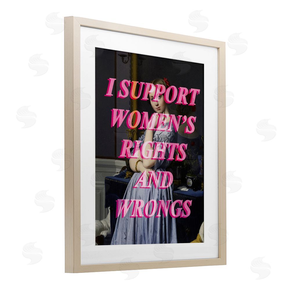 Stupell Studio I Support Women's Rights & Wrongs Brown Framed Print Under Glass Wall Art