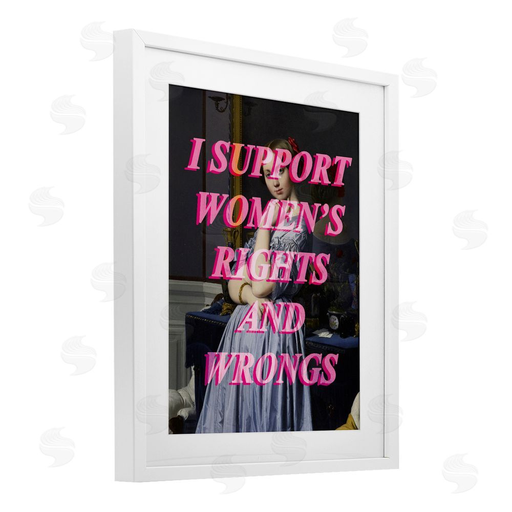 Stupell Studio I Support Women's Rights & Wrongs White Framed Print Under Glass Wall Art