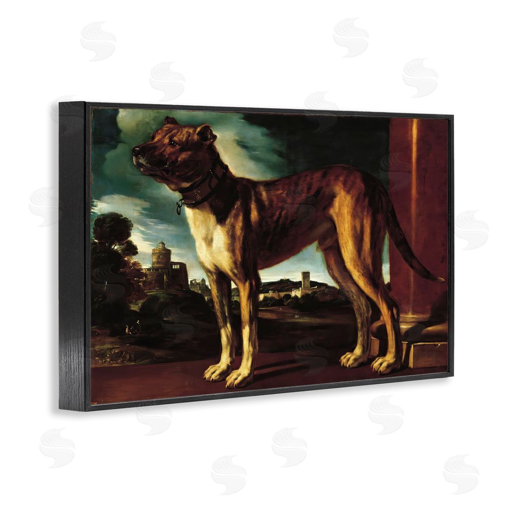 Lil' Rue Historical Aldrovani Dog Black Framed Giclee Wall Art Print