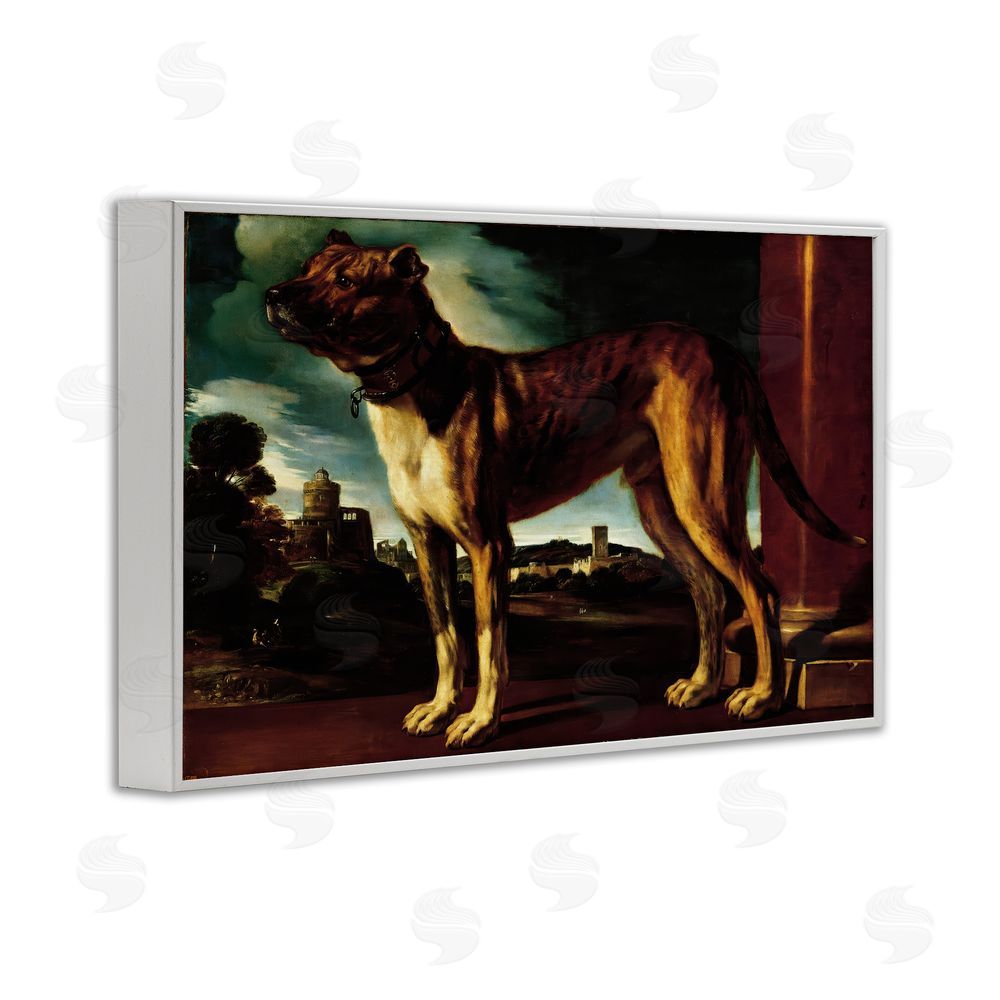 Lil' Rue Historical Aldrovani Dog White Framed Giclee Wall Art Print