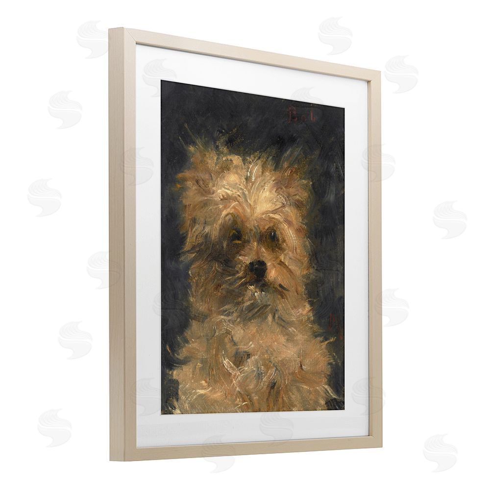 Lil' Rue Edouard Manet Dog Portrait Brown Framed Print Under Glass Wall Art