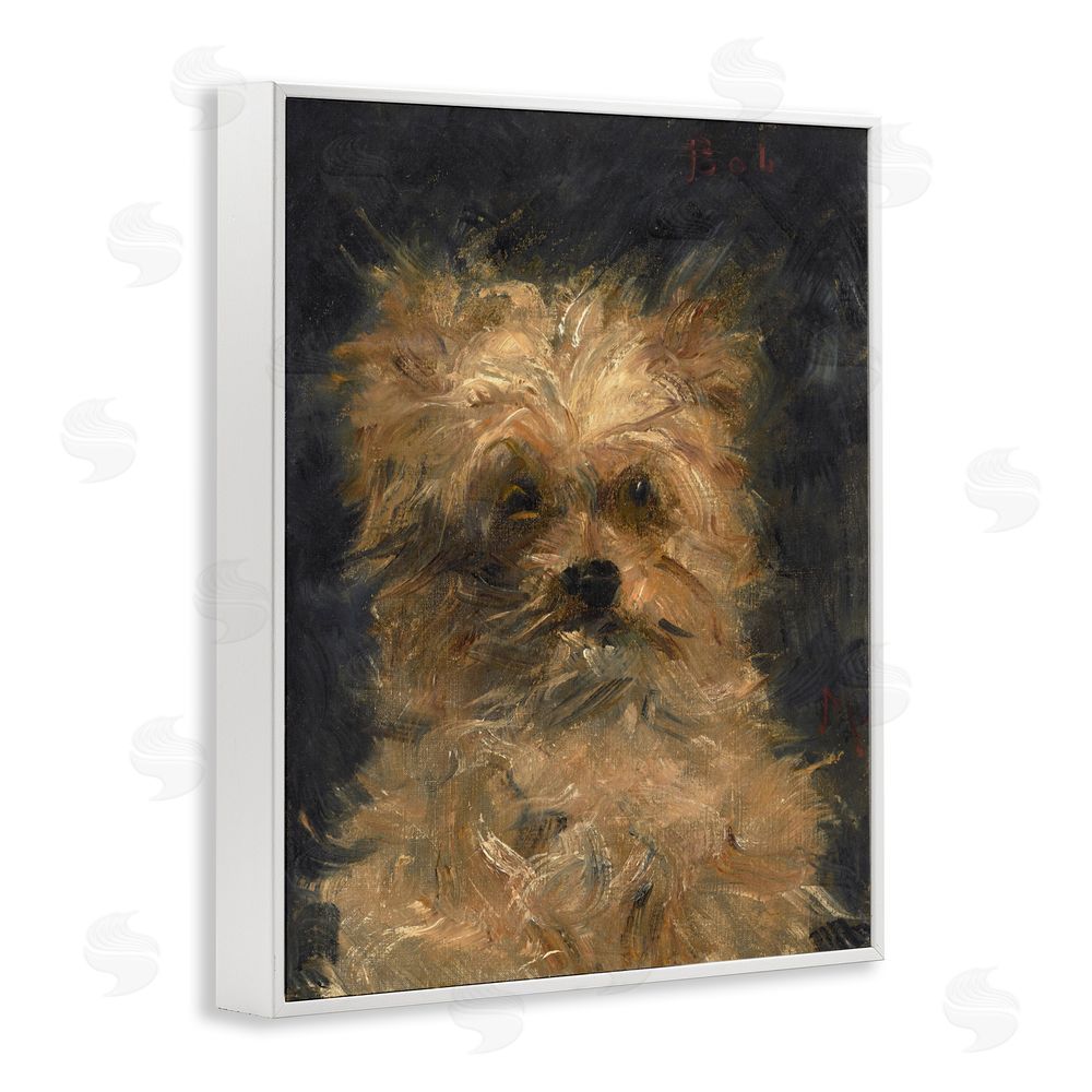 Lil' Rue Edouard Manet Dog Portrait White Framed Giclee Wall Art Print
