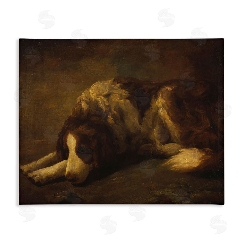Lil' Rue Dim Lighted Classic Dog Stretched Canvas Wall Art Print