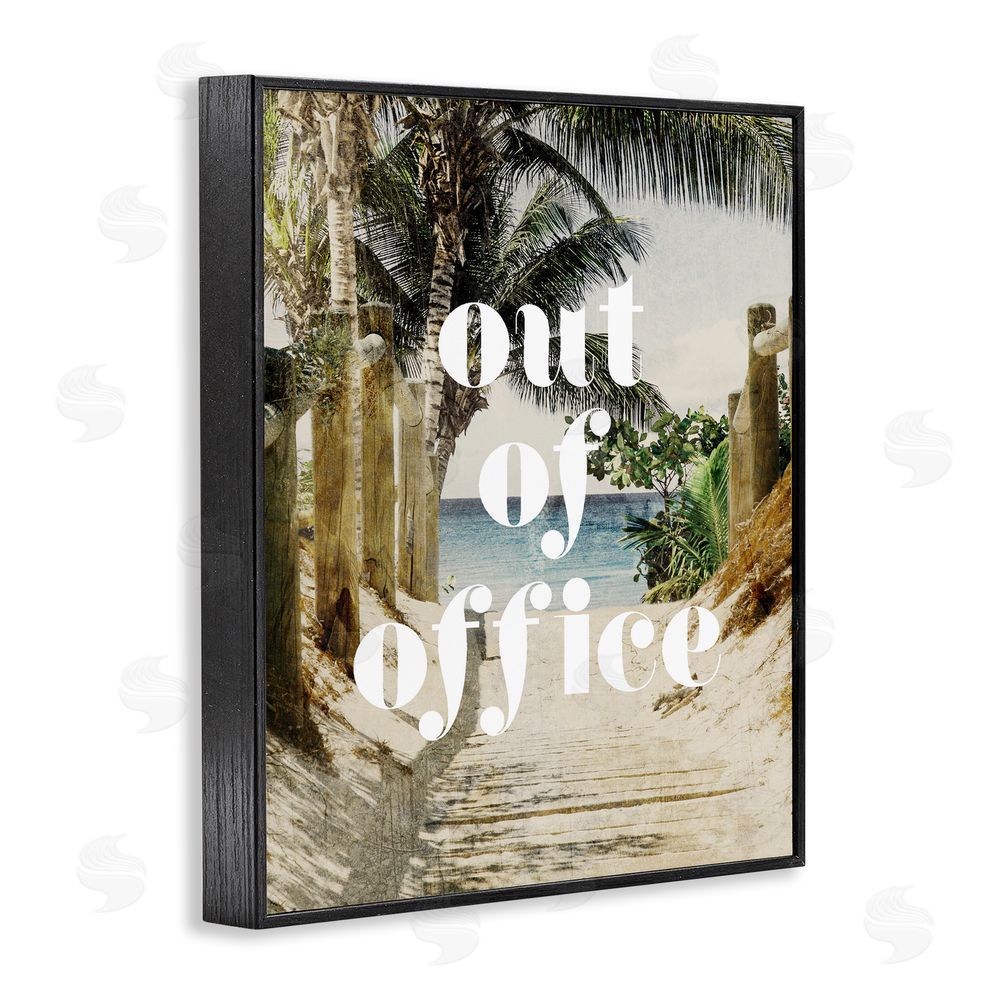 Stupell Studio Out of Office Beach Path Black Framed Giclee Print Wall Art