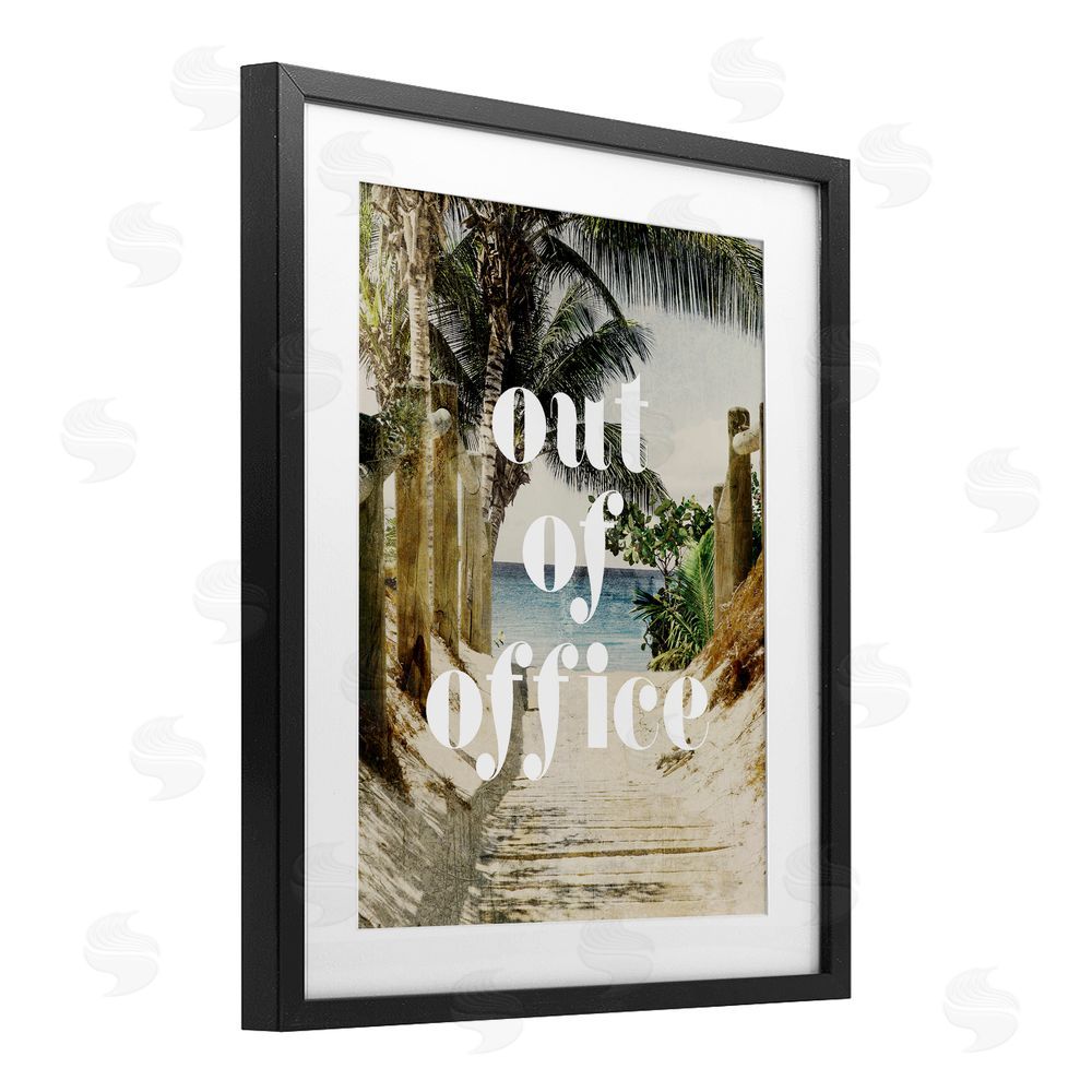 Stupell Studio Out of Office Beach Path Black Framed Print Under Glass Wall Art