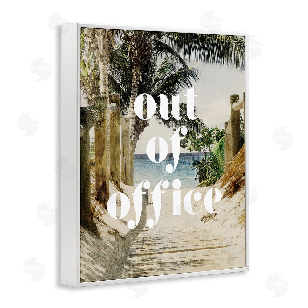 Stupell Studio Out of Office Beach Path White Framed Giclee Print Wall Art