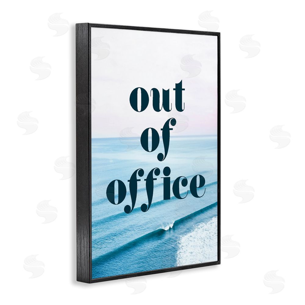 Stupell Studio Out of Office Ocean Waves Black Framed Giclee Print Wall Art