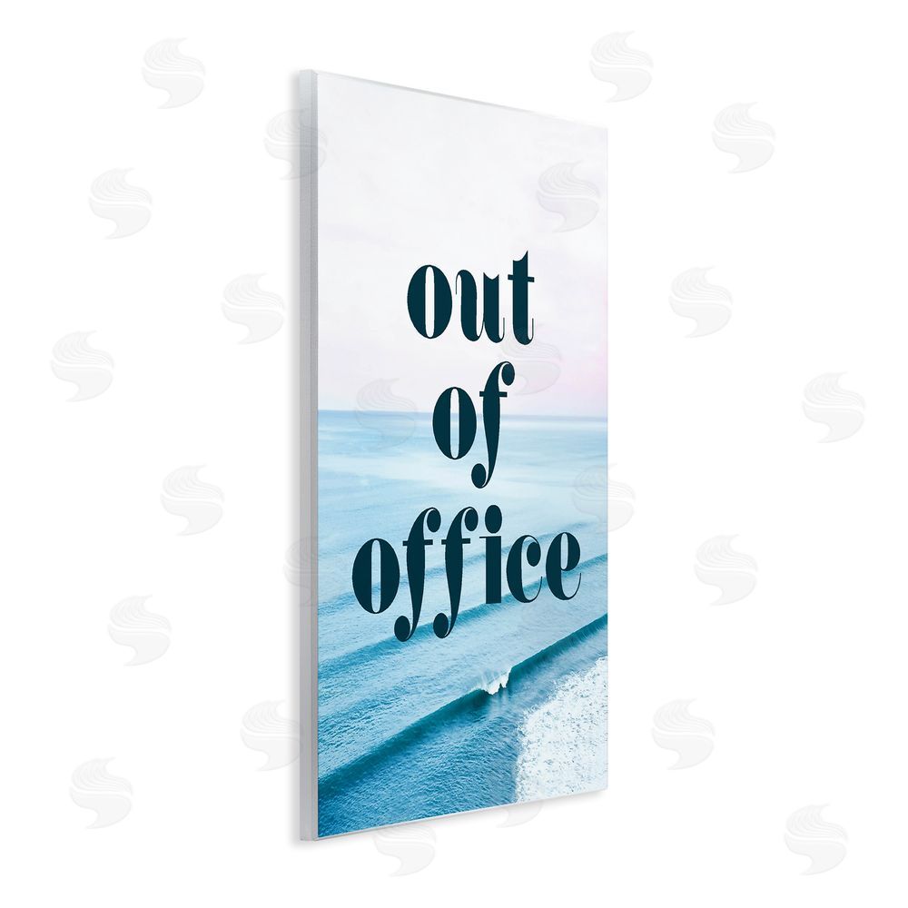 Stupell Studio Out of Office Ocean Waves Wooden Wall Plaque Art Print