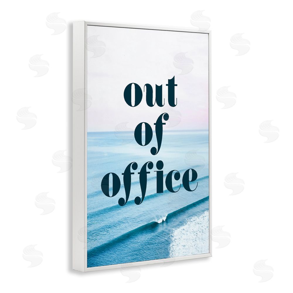 Stupell Studio Out of Office Ocean Waves White Framed Giclee Print Wall Art