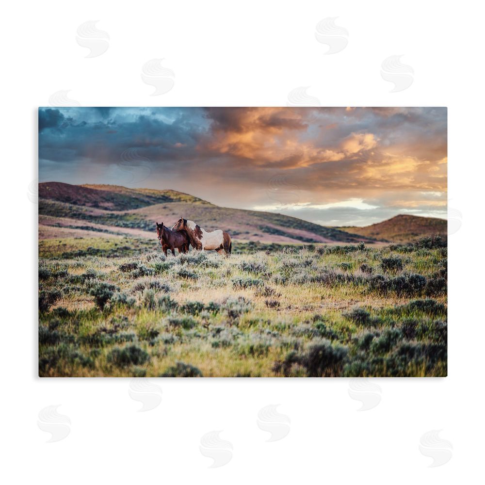 Tim West Stay Close Horses Stretched Canvas Wall Art Print