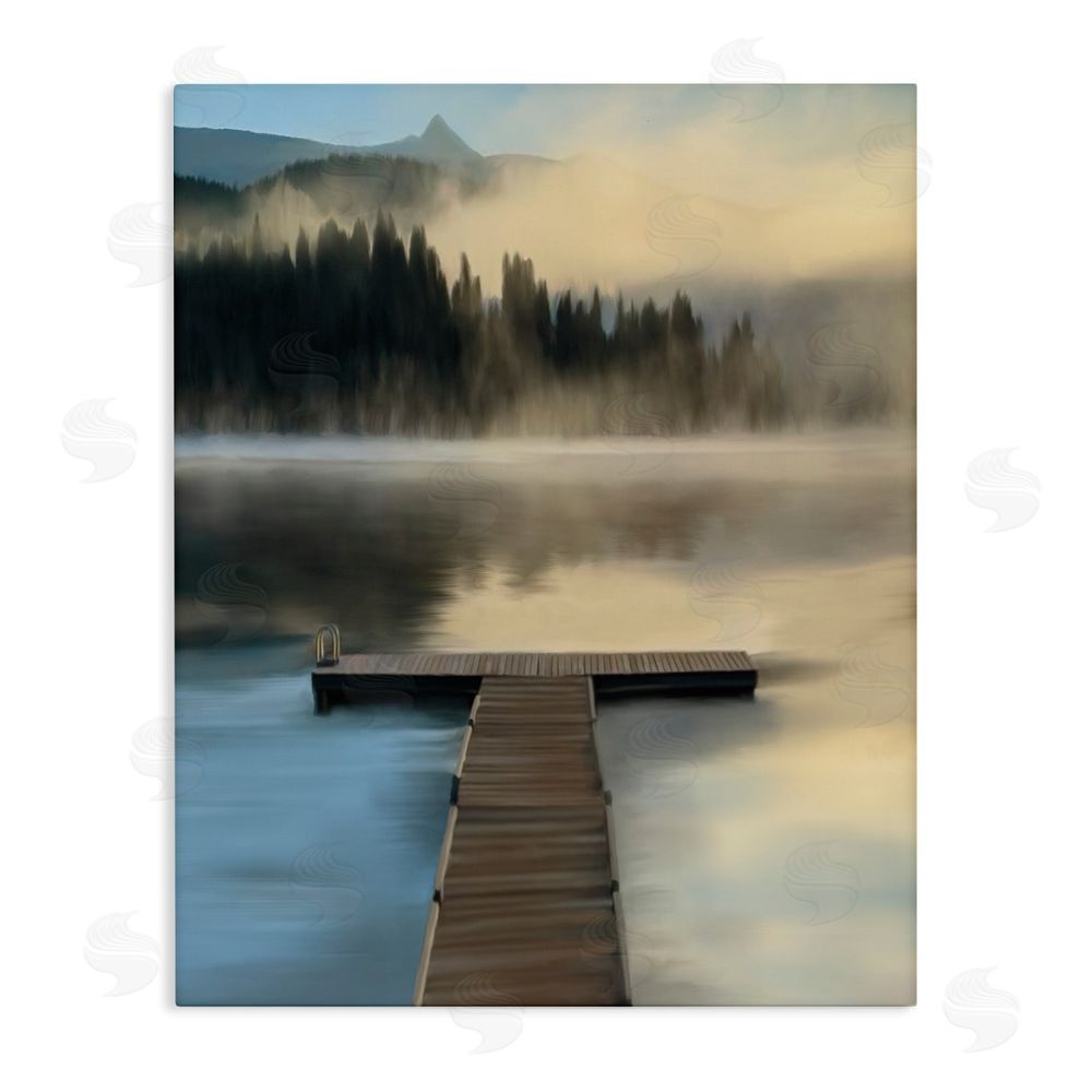 Renel Peters Reflective Lake At Dusk Stretched Canvas Wall Art Print