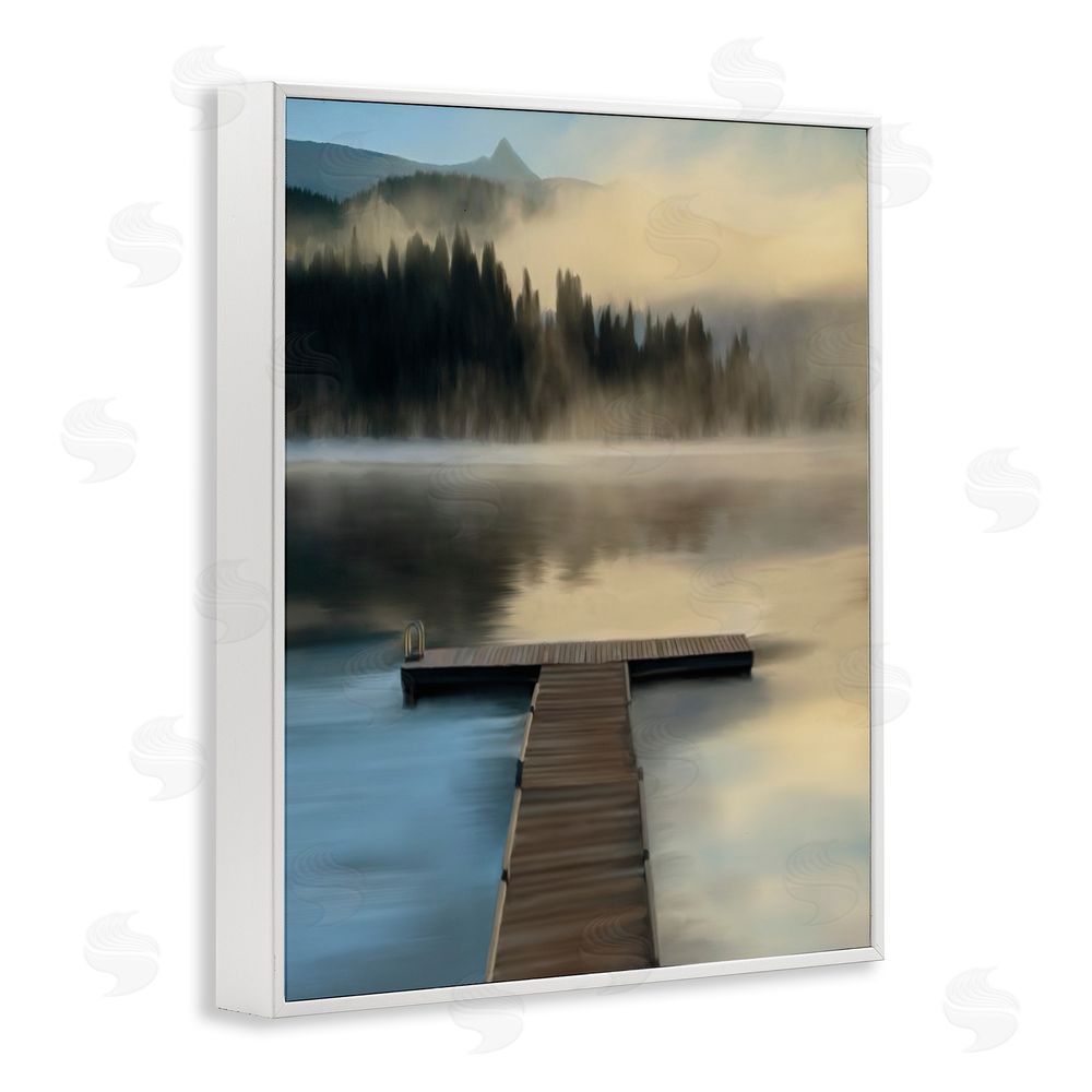 Renel Peters Reflective Lake At Dusk White Framed Giclee Wall Art Print
