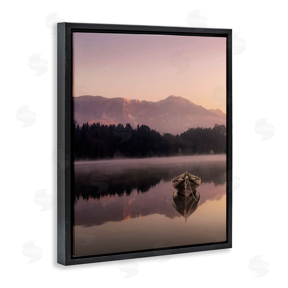 Marcus Prime Tranquil Lake Sunsets Black Floating Frame Canvas Wall Art Print