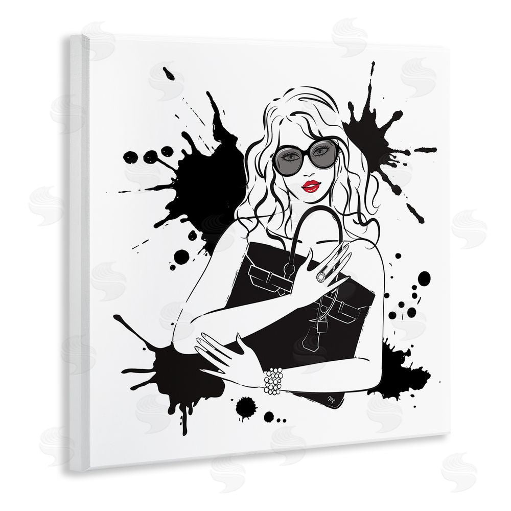 Martina Pavlova Black Bag Elegance & Glamour Wall Plaque Art Print with White Foil Wrap