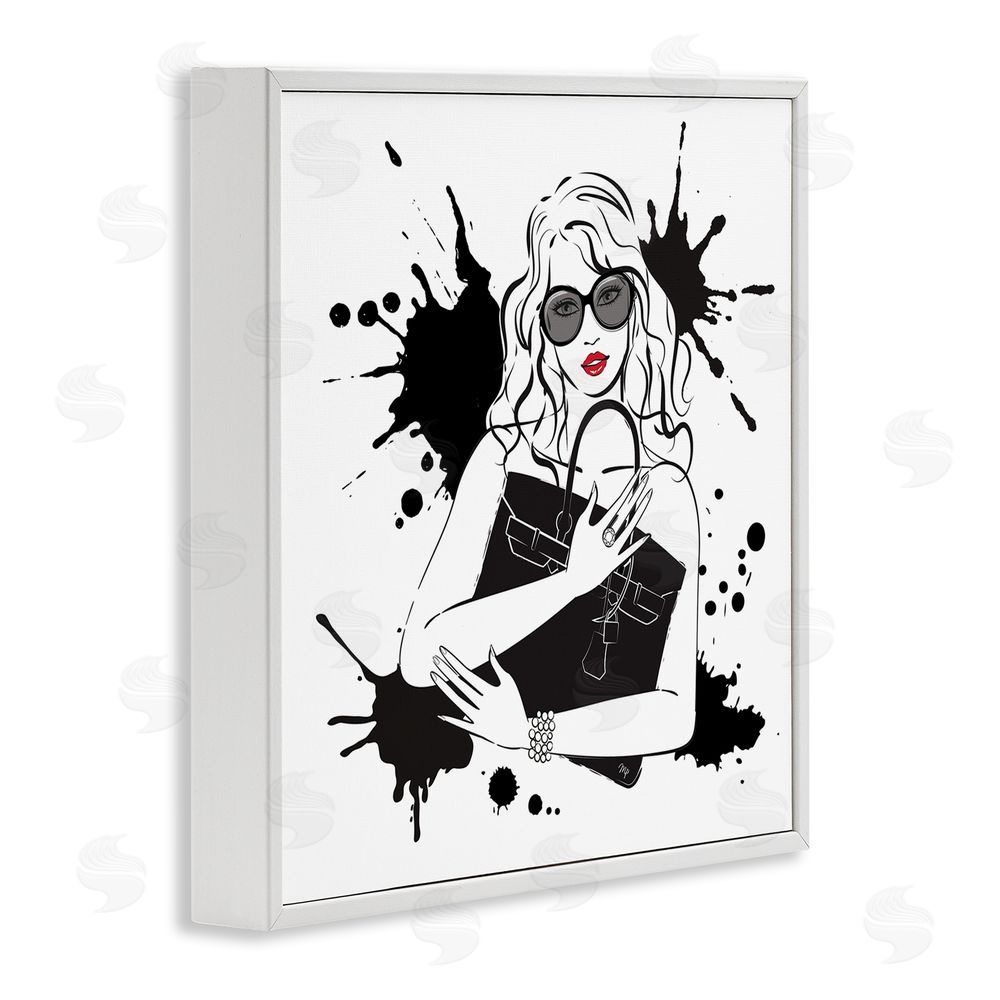 Martina Pavlova Black Bag Elegance & Glamour White Framed Giclee Wall Art Print