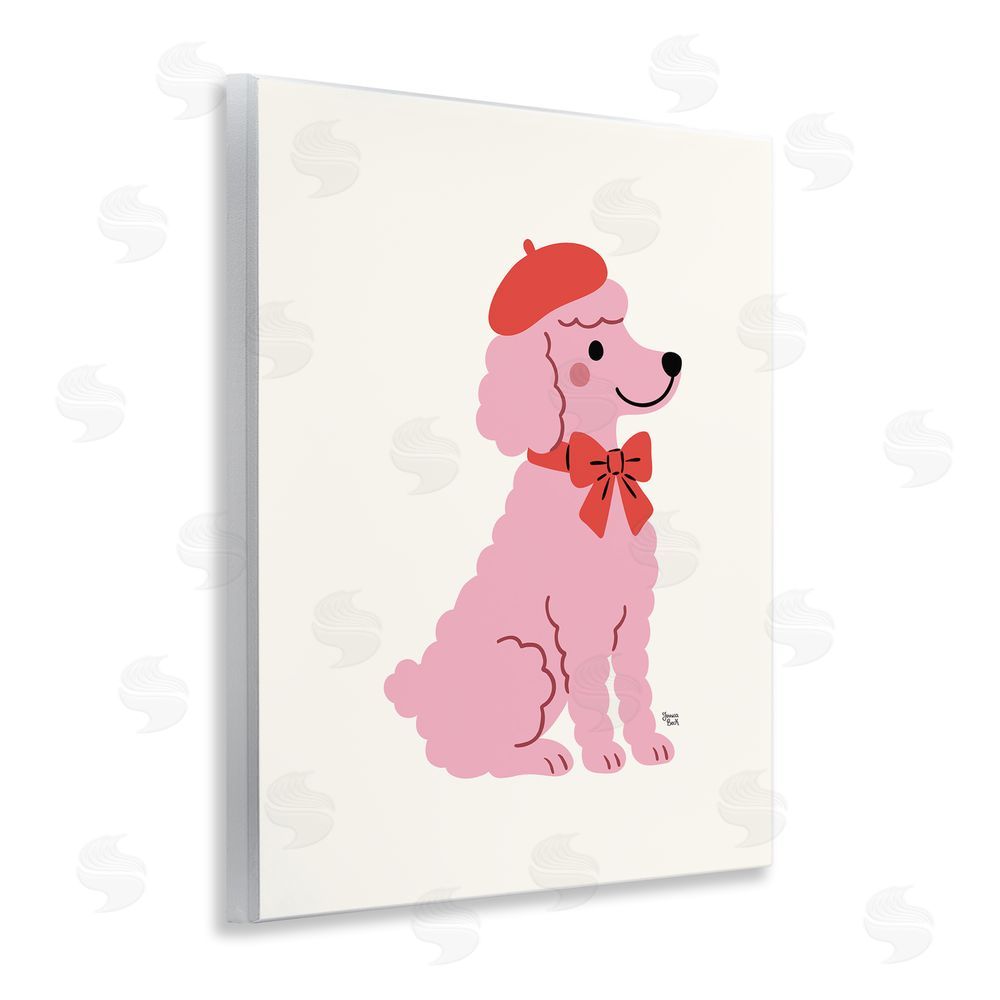 Jessica Beck French Poodle in Beret Wooden Wall Plaque Art Print