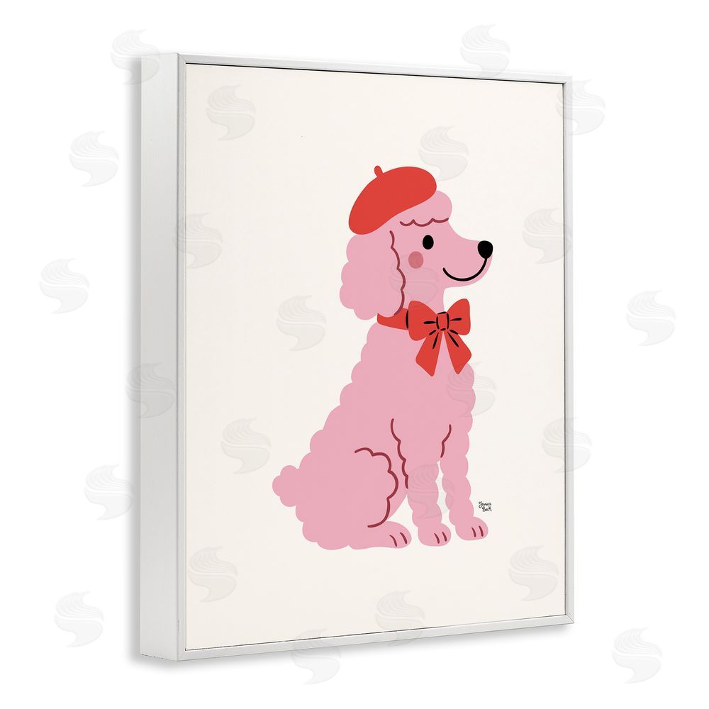 Jessica Beck French Poodle in Beret White Framed Giclee Print Wall Art