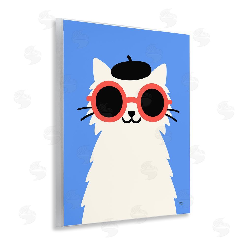 Jessica Beck Stylish French Cat Wooden Wall Plaque Art Print