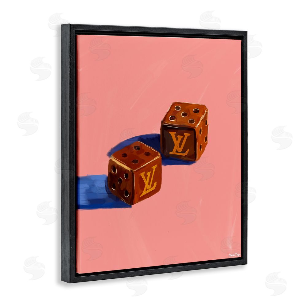Amelia Noyes Fashion Brand Dice Black Floating Frame Canvas Wall Art