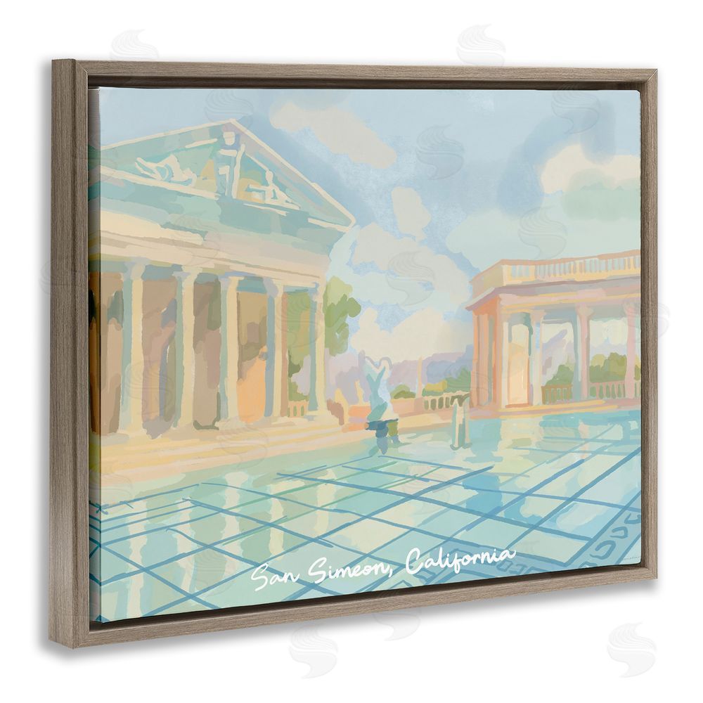 Amelia Noyes San Simeon California Brown Floating Frame Canvas Wall Art Print