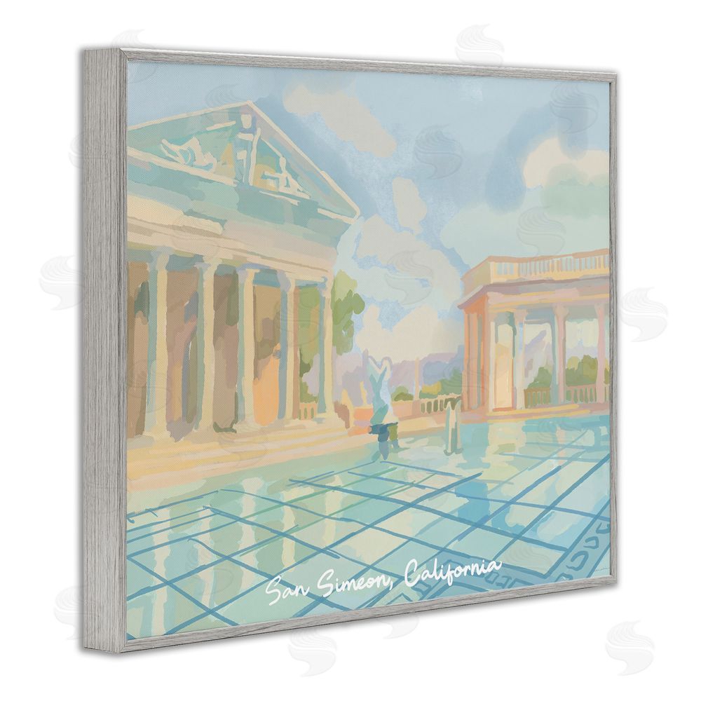 Amelia Noyes San Simeon California Gray Framed Giclee Wall Art Print