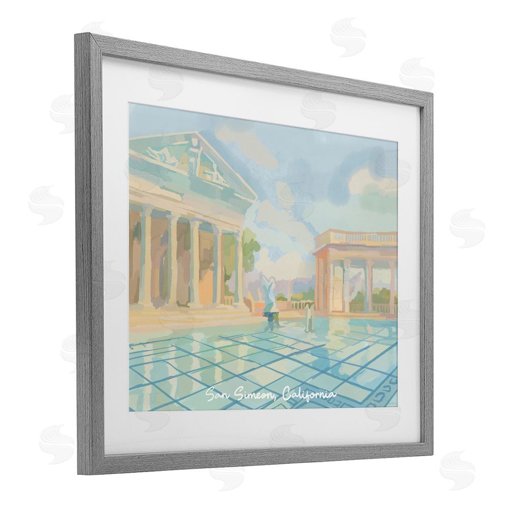 Amelia Noyes San Simeon California Gray Framed Print Under Glass Wall Art