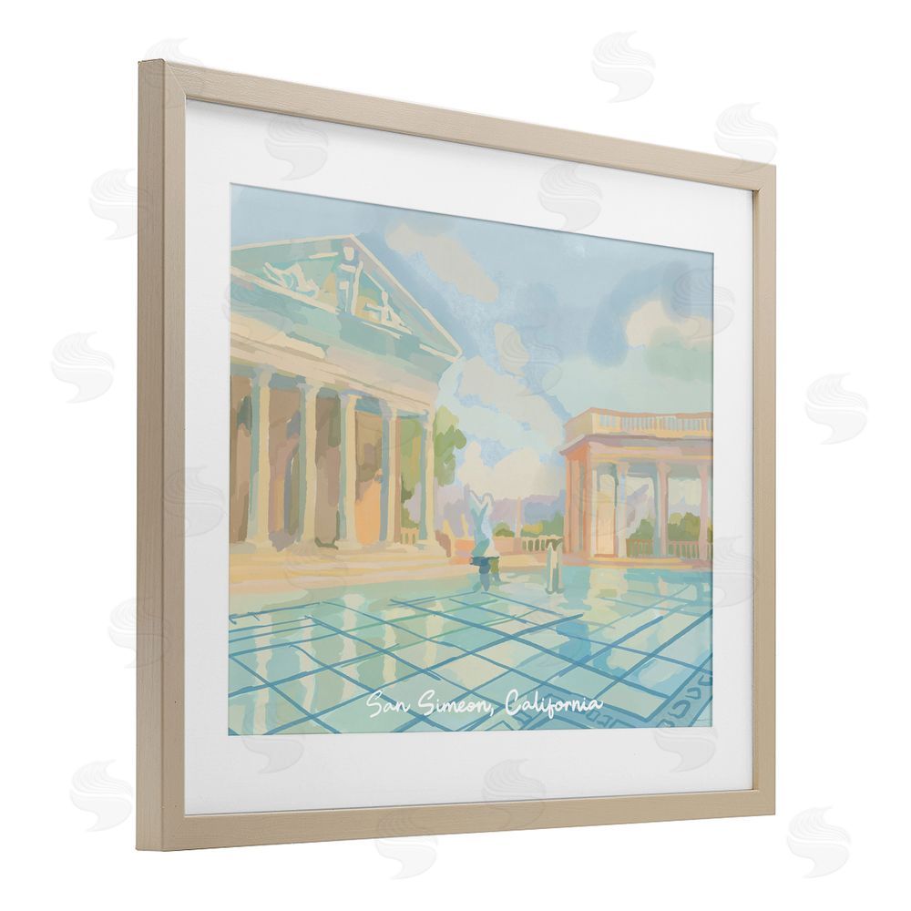 Amelia Noyes San Simeon California Brown Framed Print Under Glass Wall Art