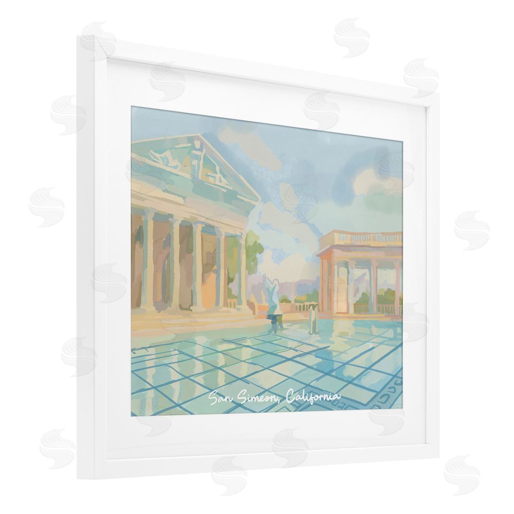 Amelia Noyes San Simeon California White Framed Print Under Glass Wall Art