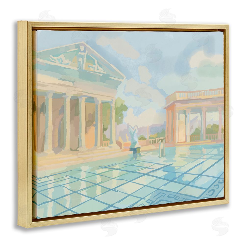 Amelia Noyes Sam Simeon Architecture Gold Floating Frame Canvas Wall Art Print