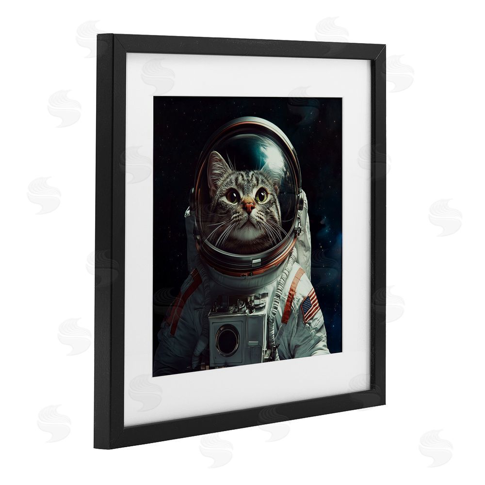 Jim Baldwin Catstronaut Cat Astronaut Black Framed Print Under Glass Wall Art