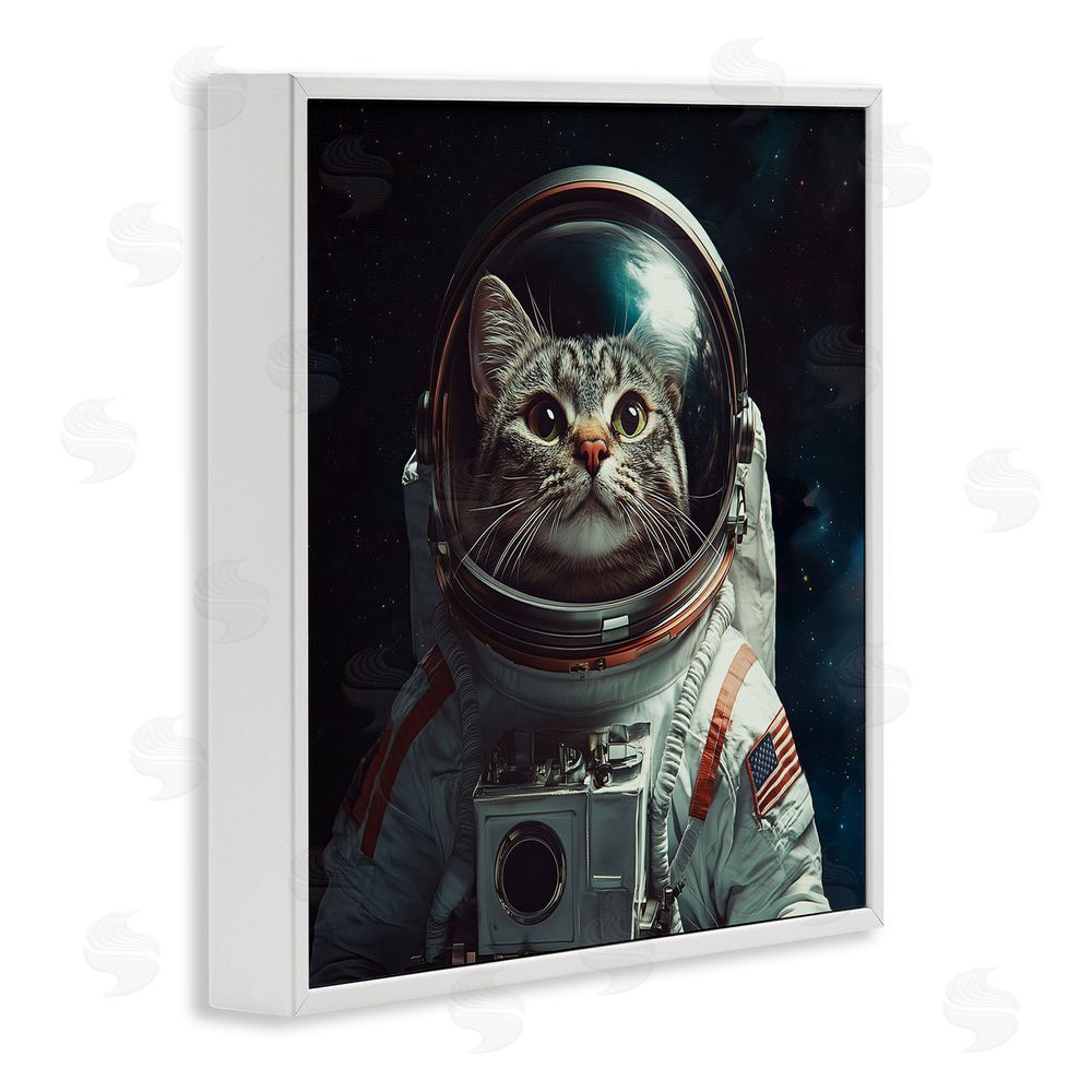 Jim Baldwin Catstronaut Cat Astronaut White Framed Giclee Print Wall Art