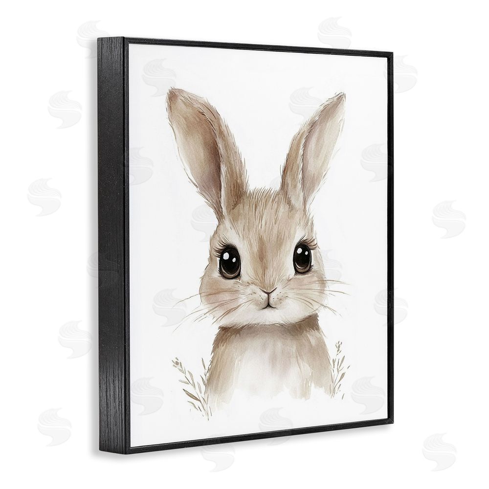Ramona Murdock Nursery Babies Bunny Black Framed Giclee Wall Art Print