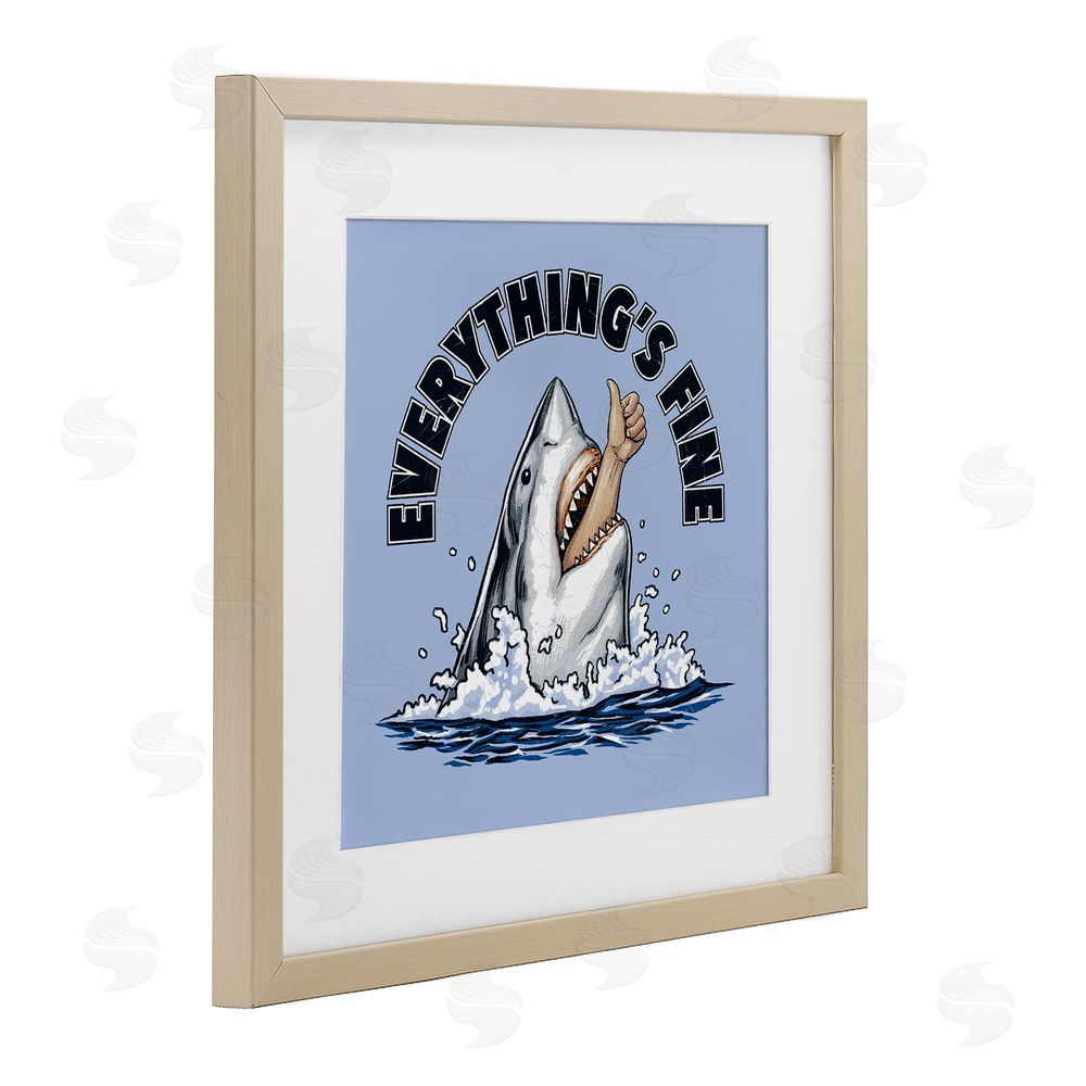Jedco Brands Inc. Everything's Fine Shark Bite Brown Framed Print Under Glass Wall Art
