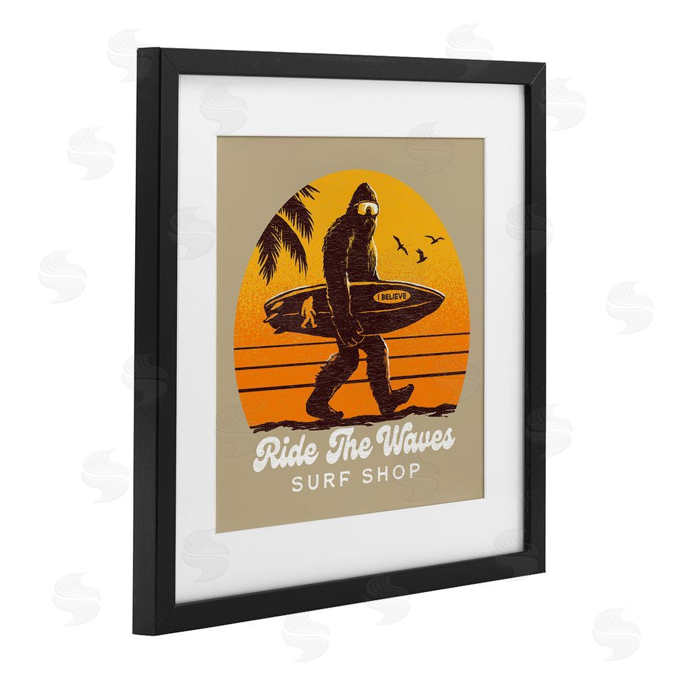 Jedco Brands Inc. Ride The Waves Surf Shop Black Framed Print Under Glass Wall Art