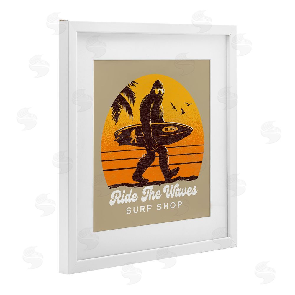 Jedco Brands Inc. Ride The Waves Surf Shop White Framed Print Under Glass Wall Art