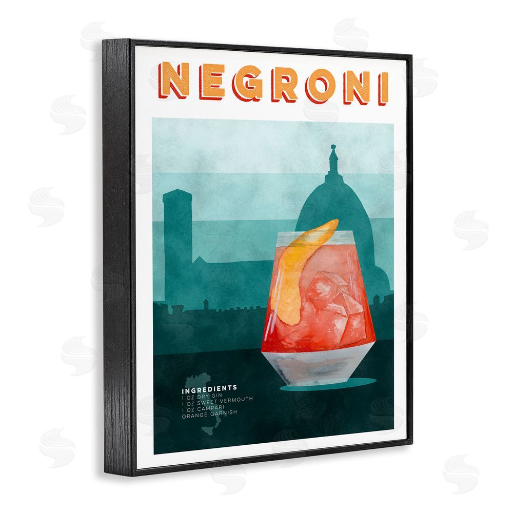 Brett Blumenthal Retro Negroni & Architecture Black Framed Giclee Print Wall Art