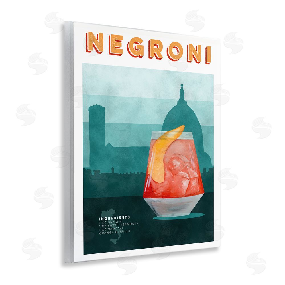 Brett Blumenthal Retro Negroni & Architecture Wooden Wall Plaque Art Print