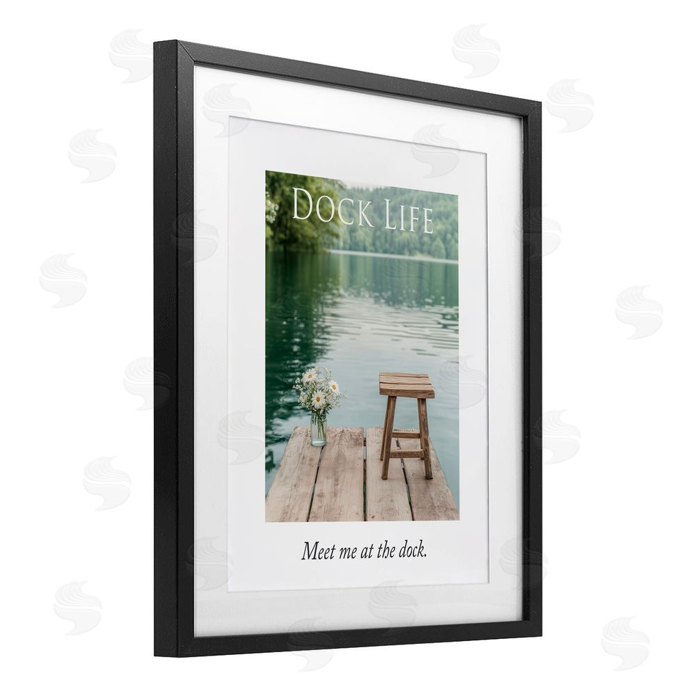 A Barefoot Stylist Dock Life Calming Scenery Black Framed Print Under Glass Wall Art
