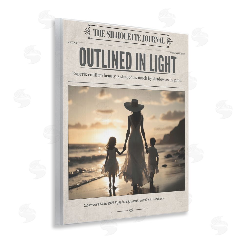 A Barefoot Stylist Outlined In Light Newspaper Wall Plaque Art Print