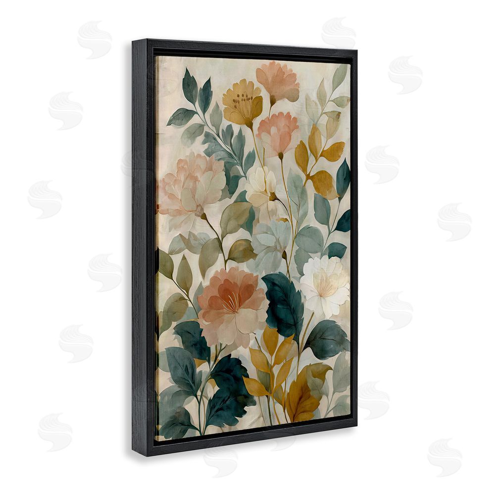 Annabelle Hall Adoring Flower Collection Black Floating Frame Canvas Wall Art Print