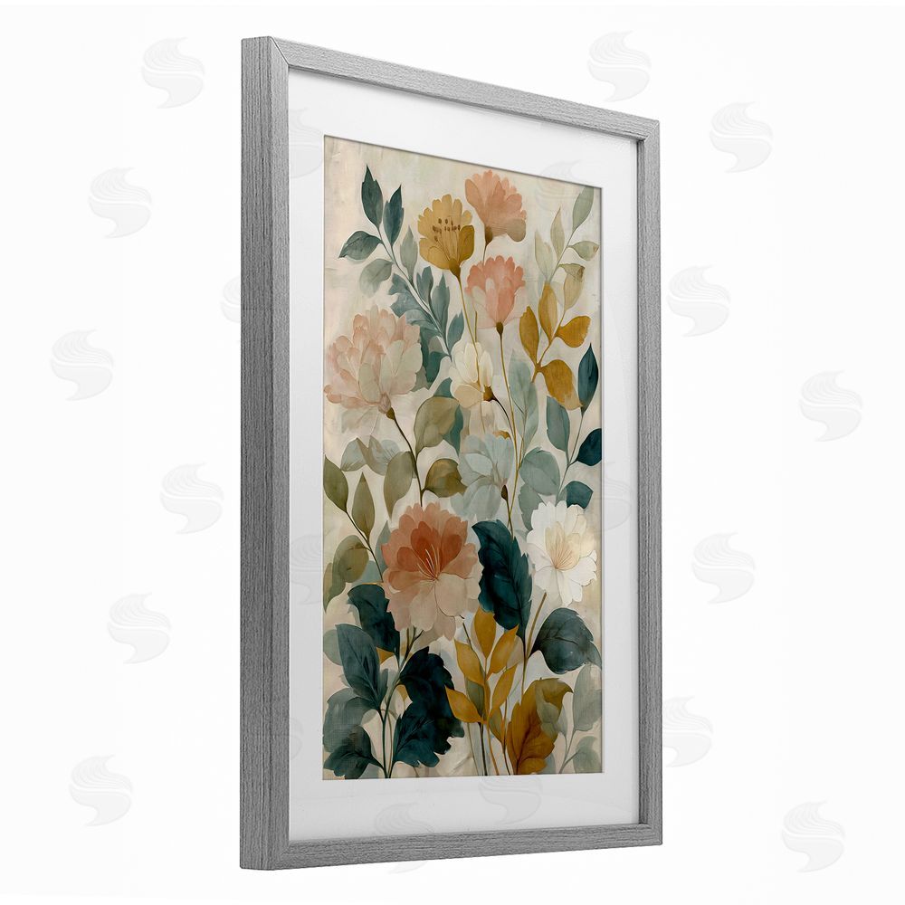 Annabelle Hall Adoring Flower Collection Gray Framed Print Under Glass Wall Art