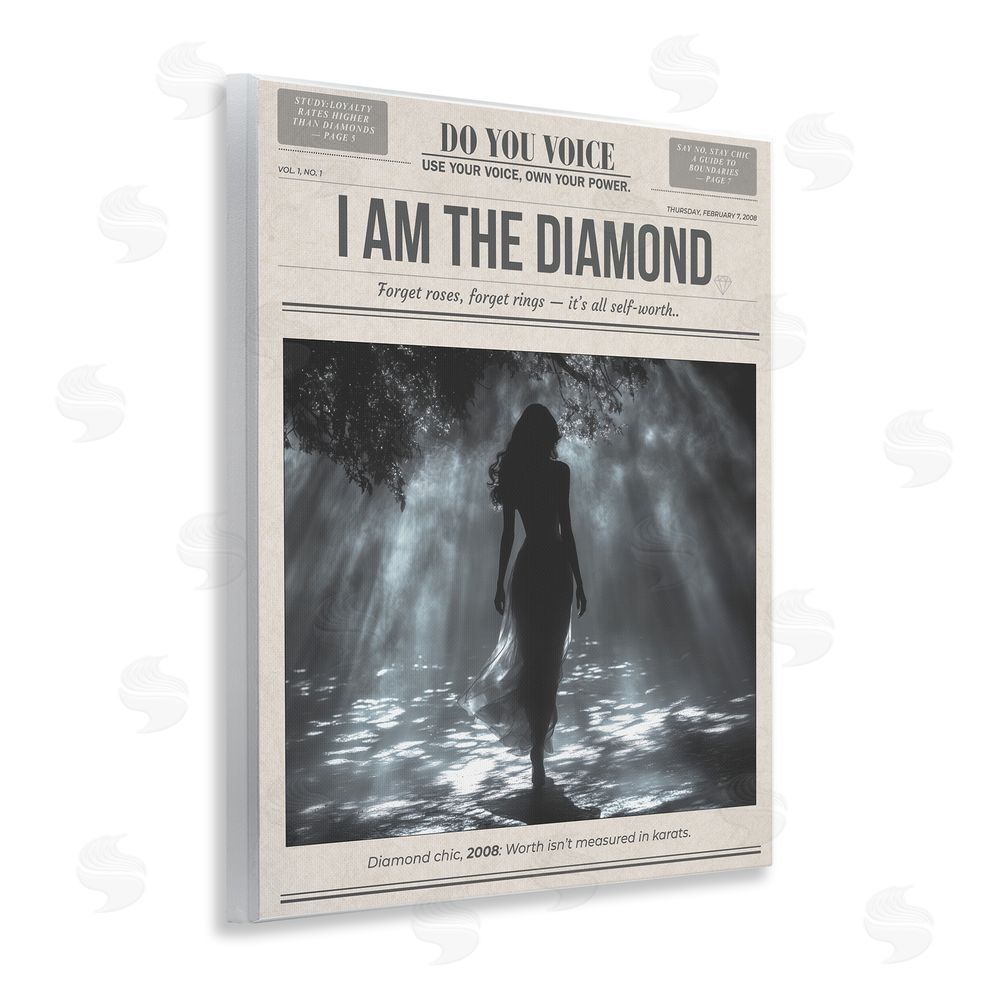 A Barefoot Stylist Diamond Chic Newspaper Wall Plaque Art Print